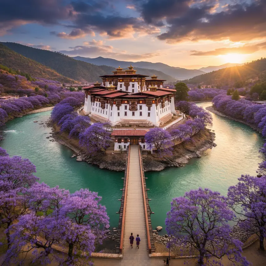 A Symphony of Nature and Architecture: The Dzong's Unrivaled Setting