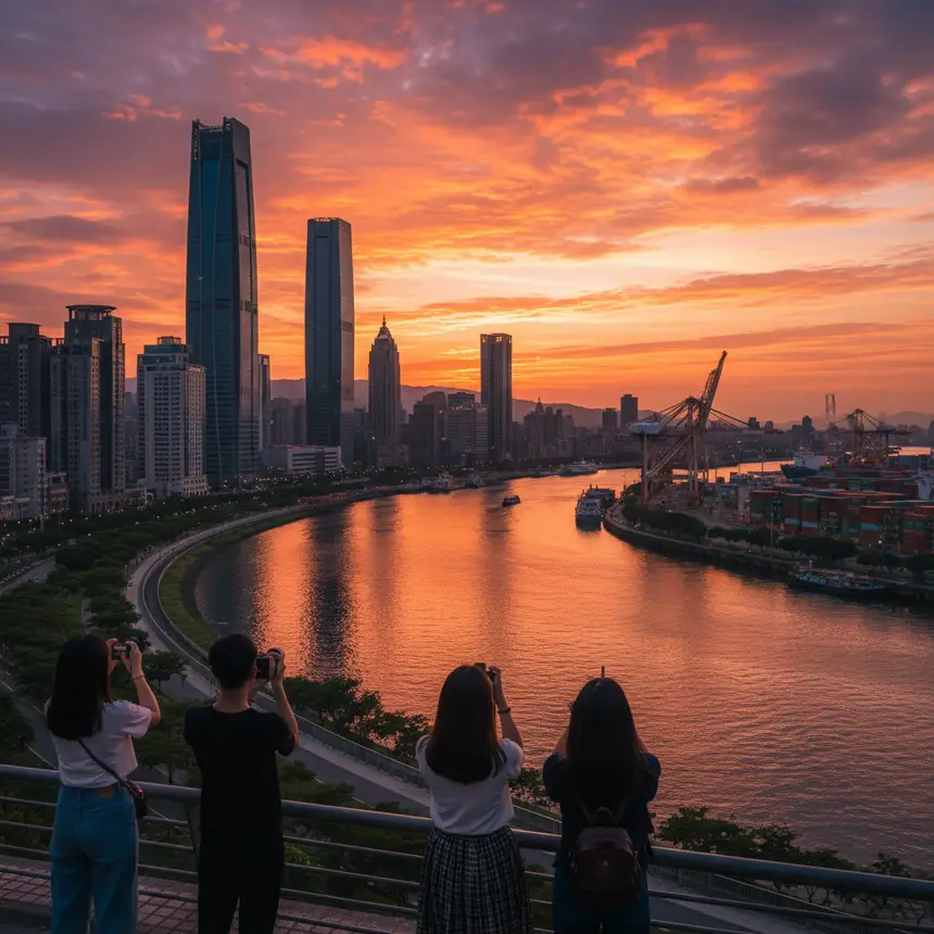 Kaohsiung city skyline, Taiwan port city