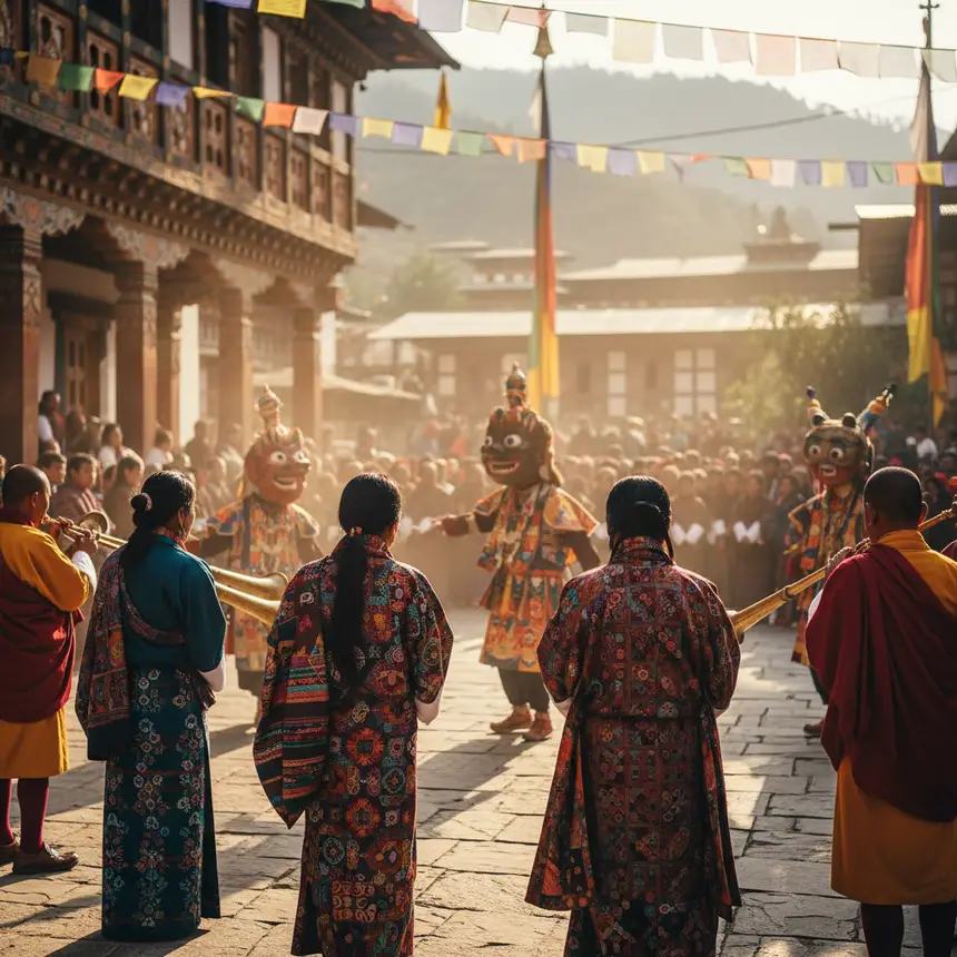 Bhutanese festival, traditional attire