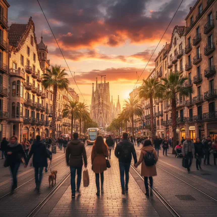 Barcelona city view