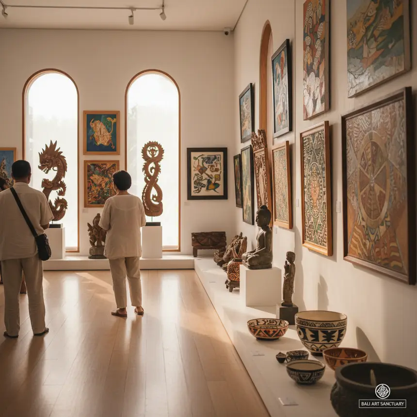Bali art gallery interior