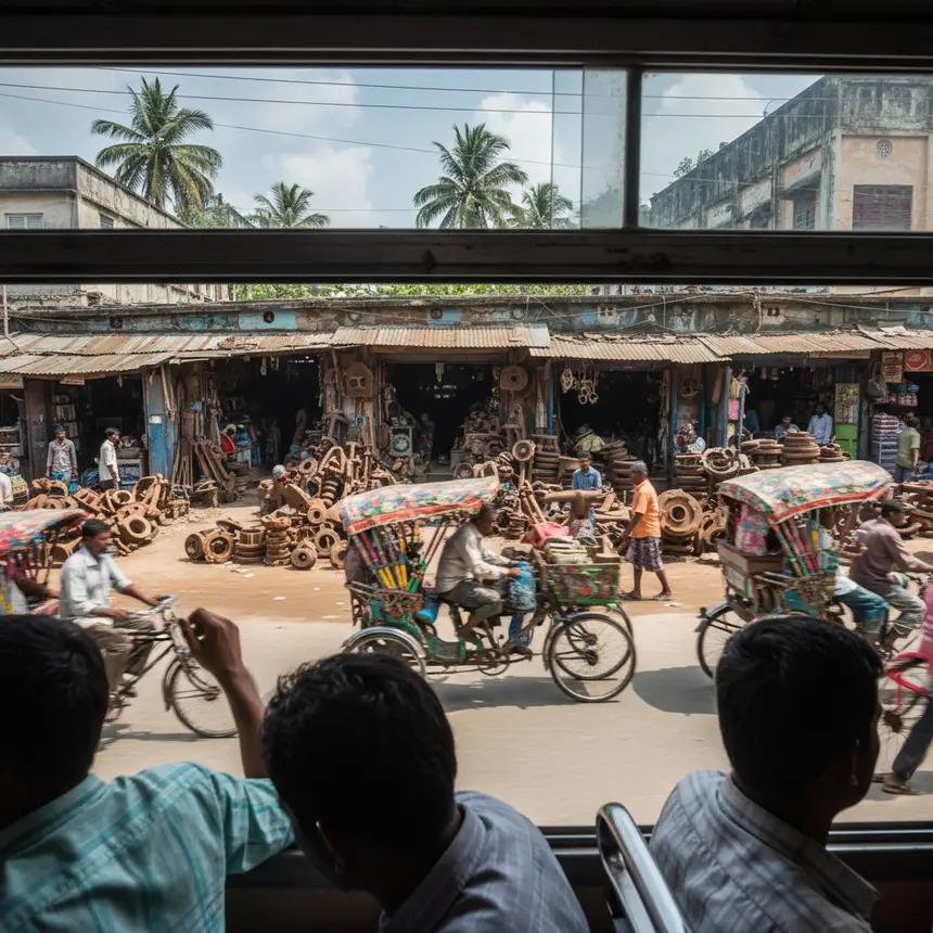 Bangladesh bus window view