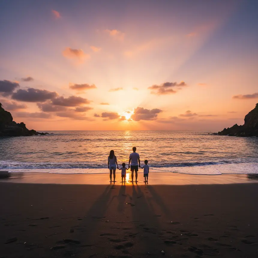 Cijin Island family sunset