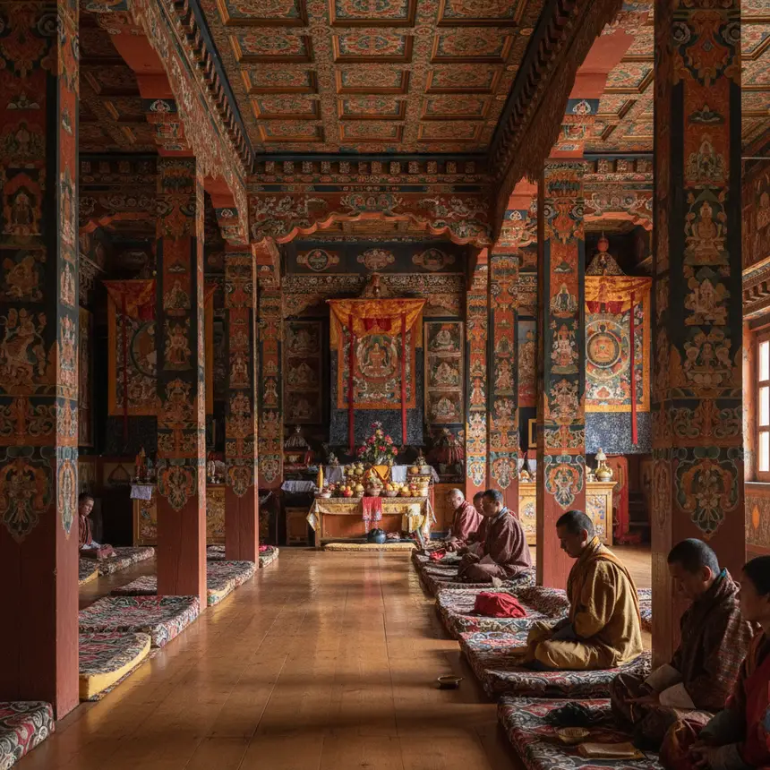 Punakha Dzong great hall