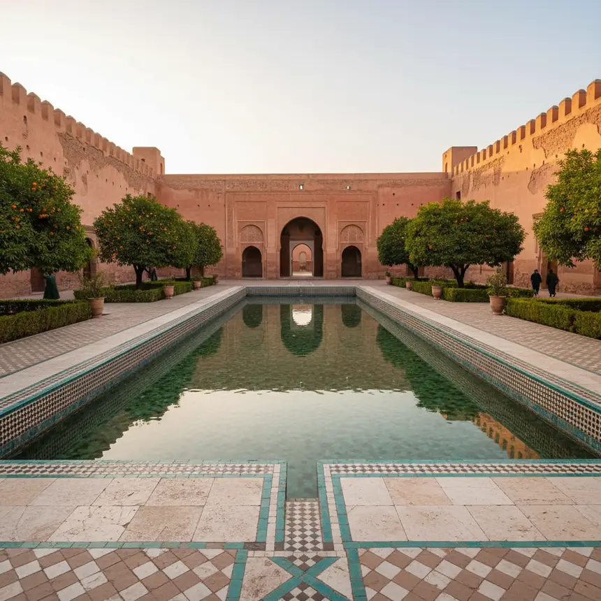 El Badi Palace central courtyard