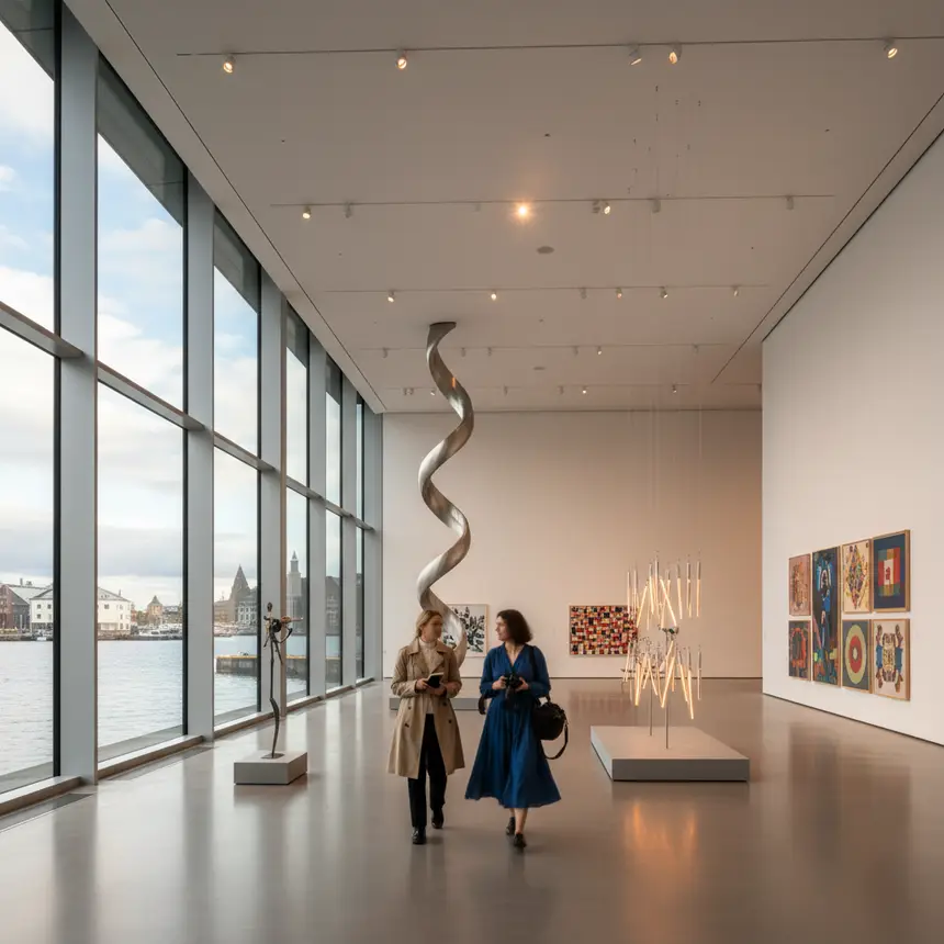 Contemporary art museum interior