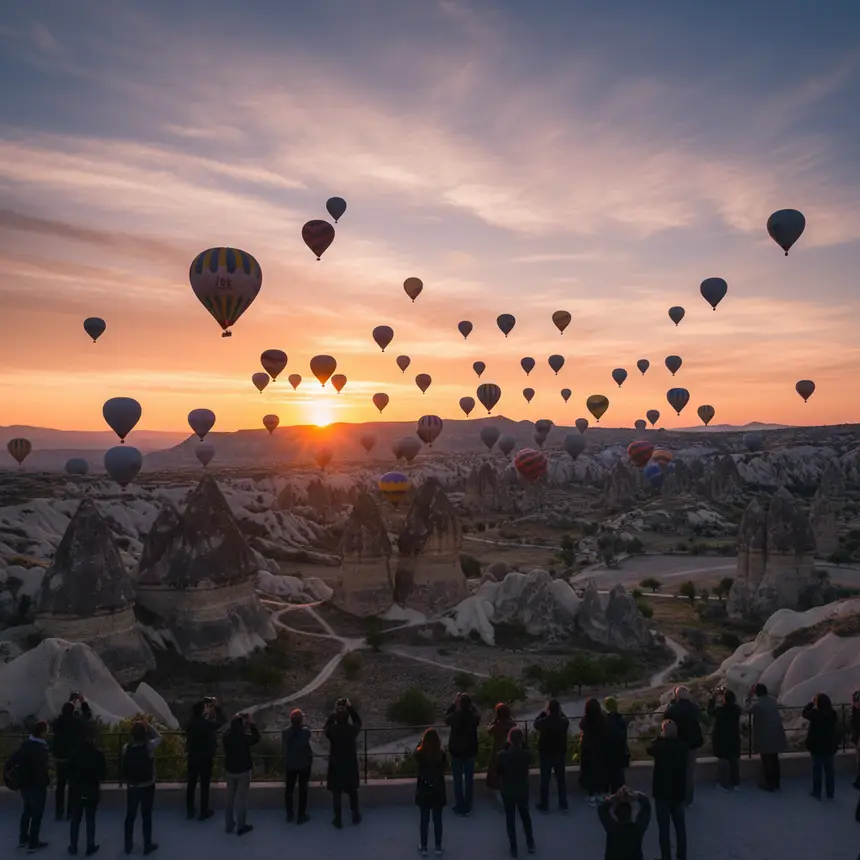 Cappadocia hot air balloon landscape
