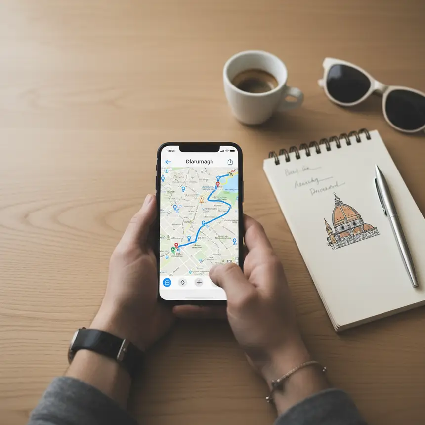 Traveler planning Florence route