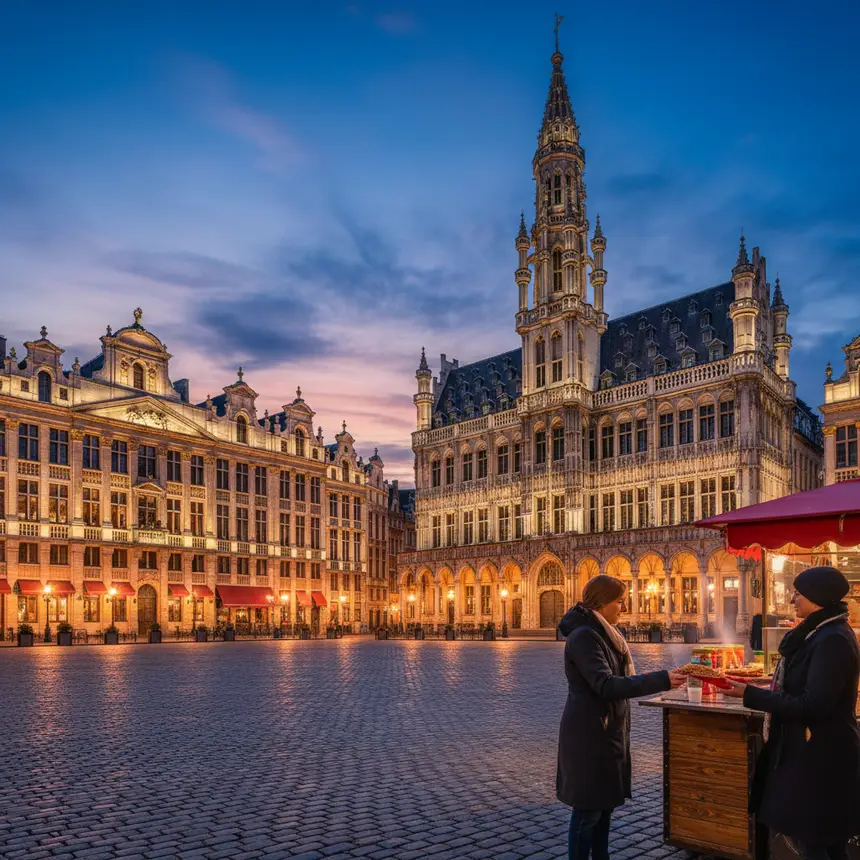 Brussels Grand Place night view