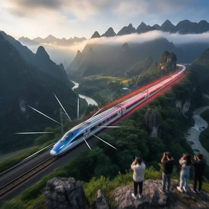 Sichuan high-speed train landscape
