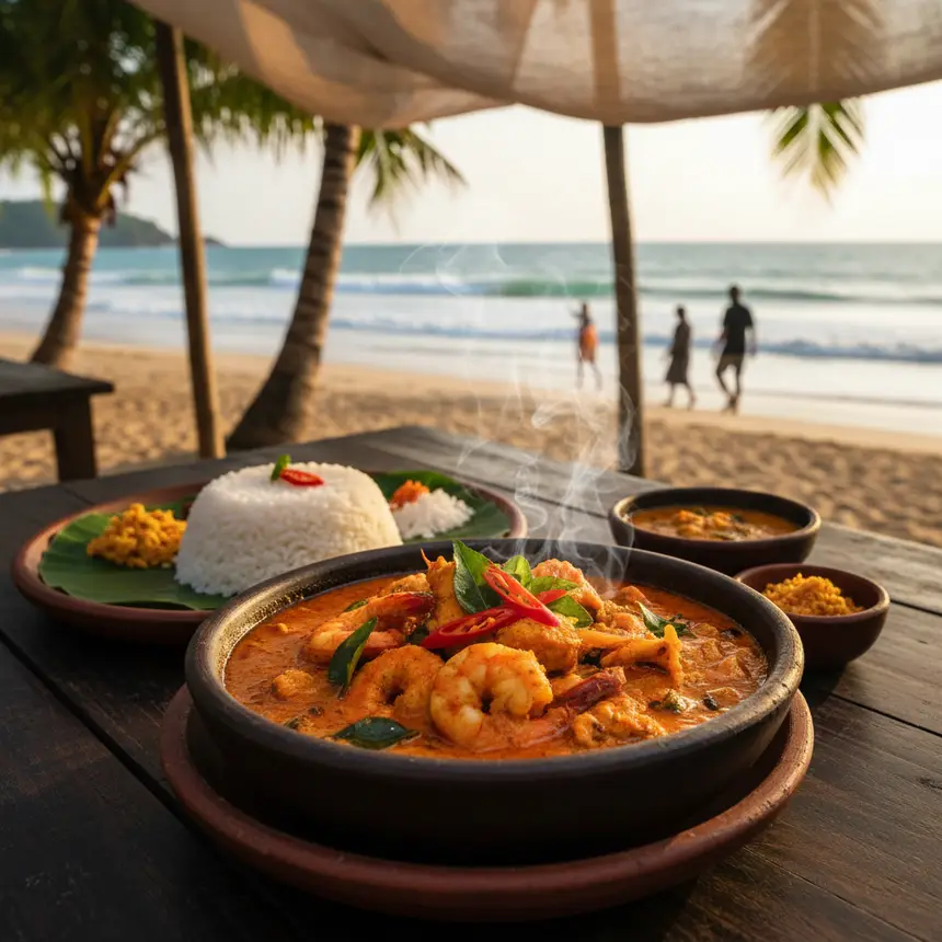 Sri Lankan seafood curry dish