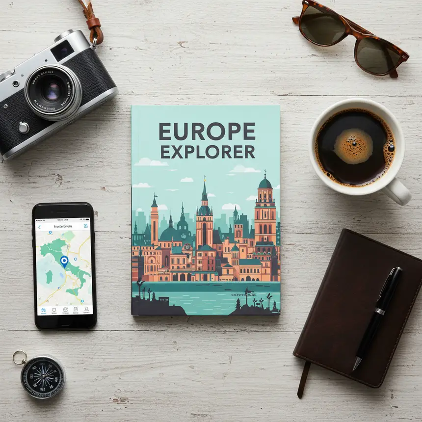 Travel preparation flat lay photo