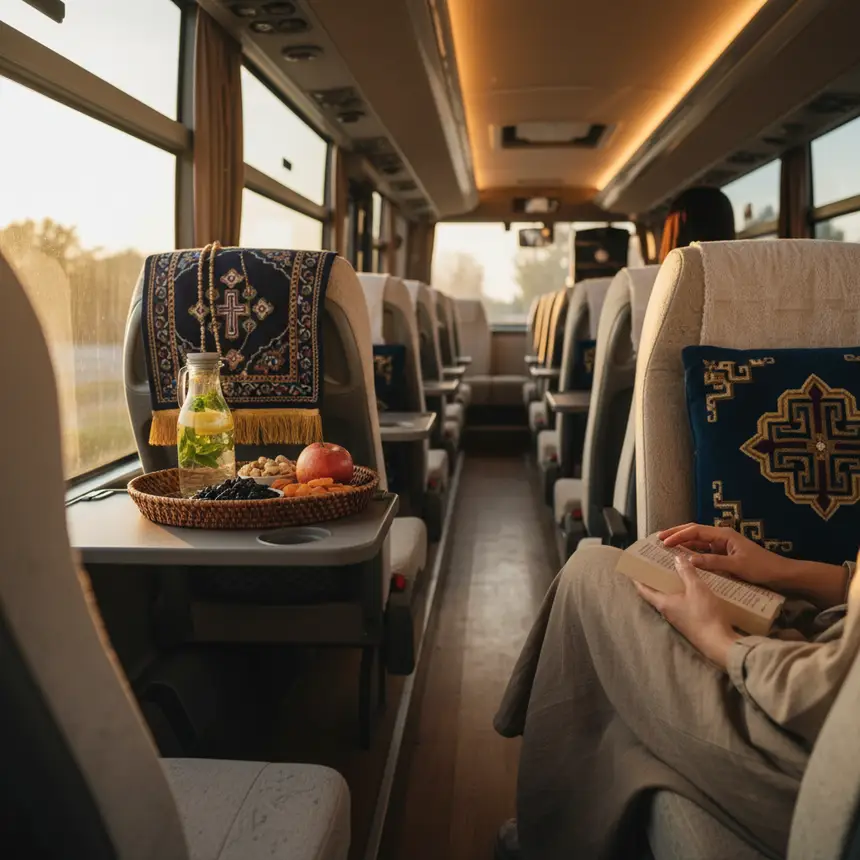 Bangladesh bus interior, local snacks