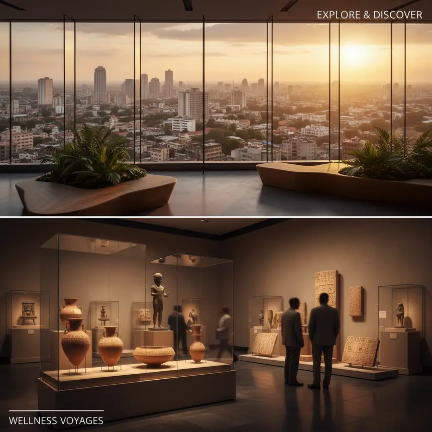 KICC observation deck interior and museum artifacts