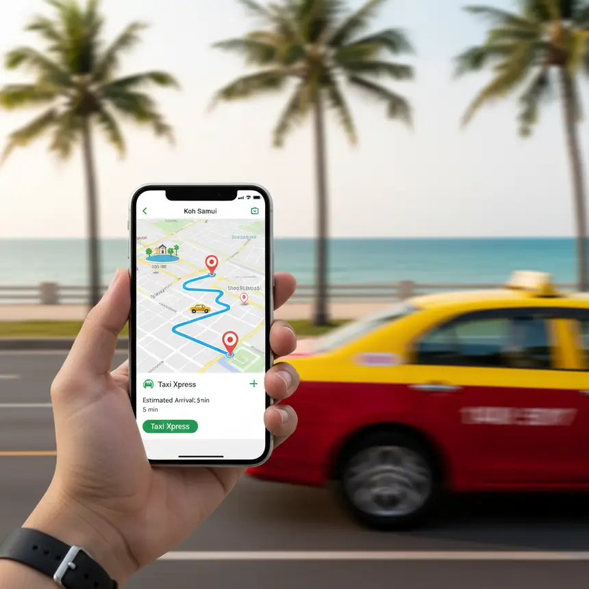 Koh Samui Grab app usage