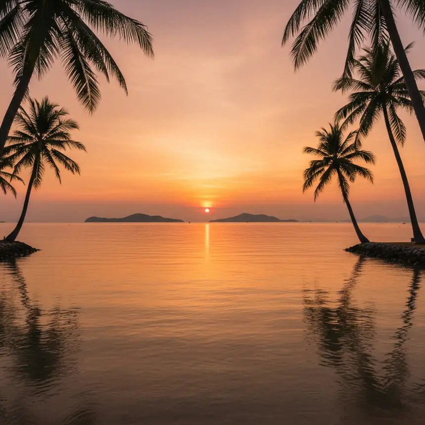 Koh Samui sunset beach view