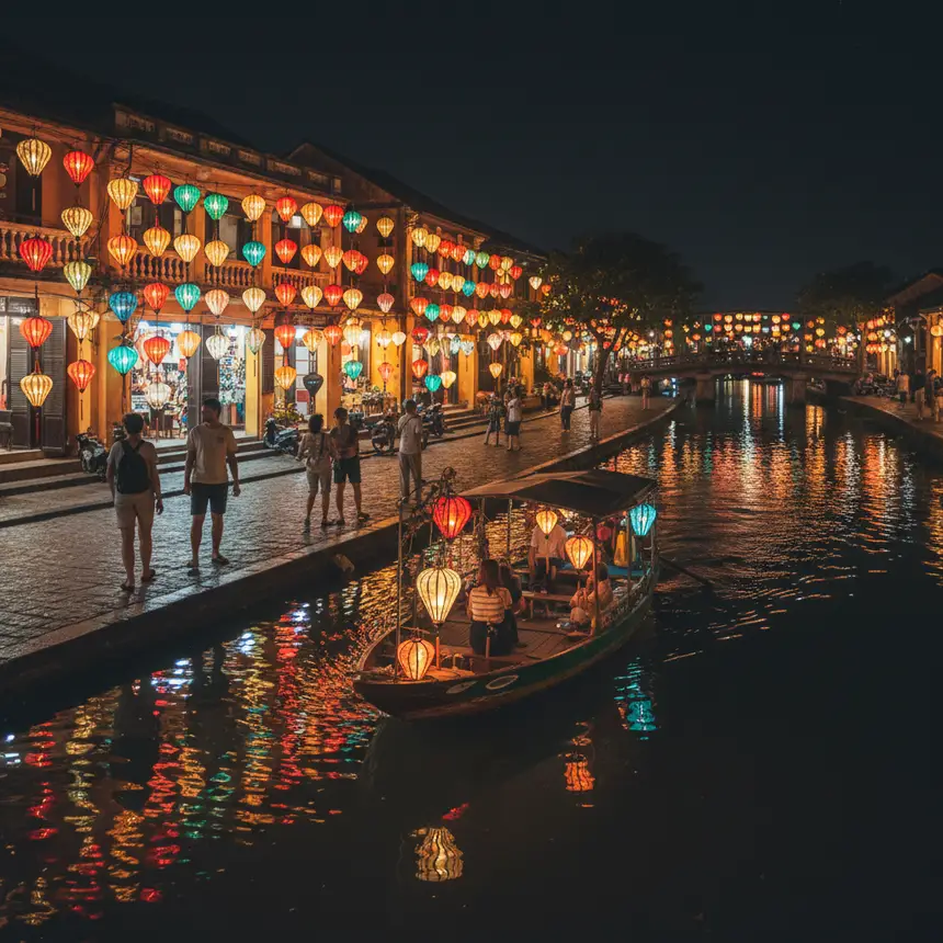 Hoi An lantern-lit night scene